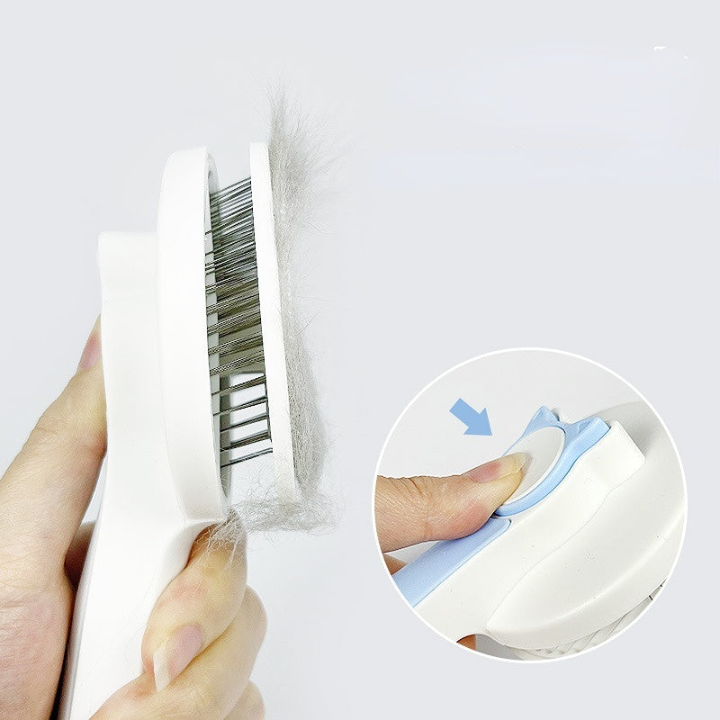 Self-Cleaning Slicker Brush for Cats and Dogs – Stainless Steel Pet Hair Remover. Effortless grooming and hair removal tool!