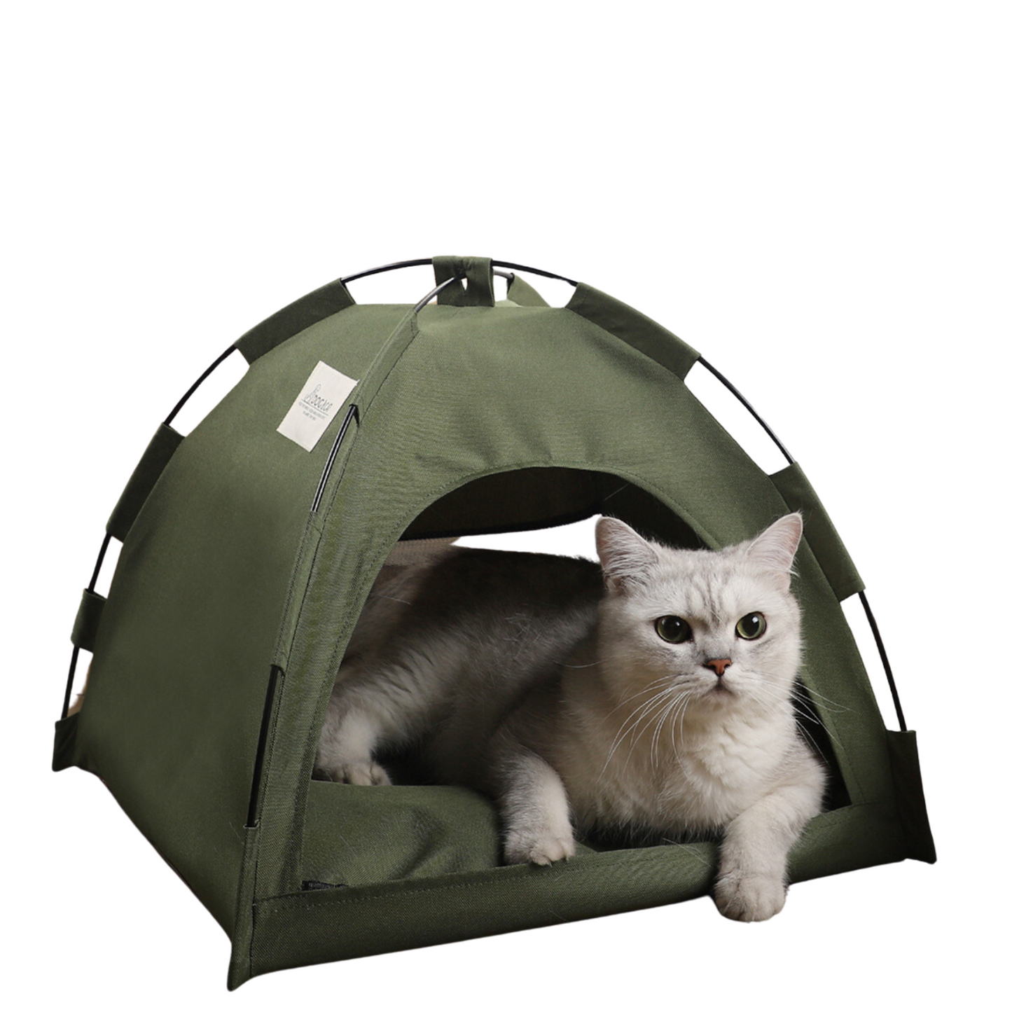 Chic Cat Tent Bed with Cozy, Removable Non-Slip Pad – Perfect for Stylish Cats or Small Dogs, Includes Breathable Cooling Mat