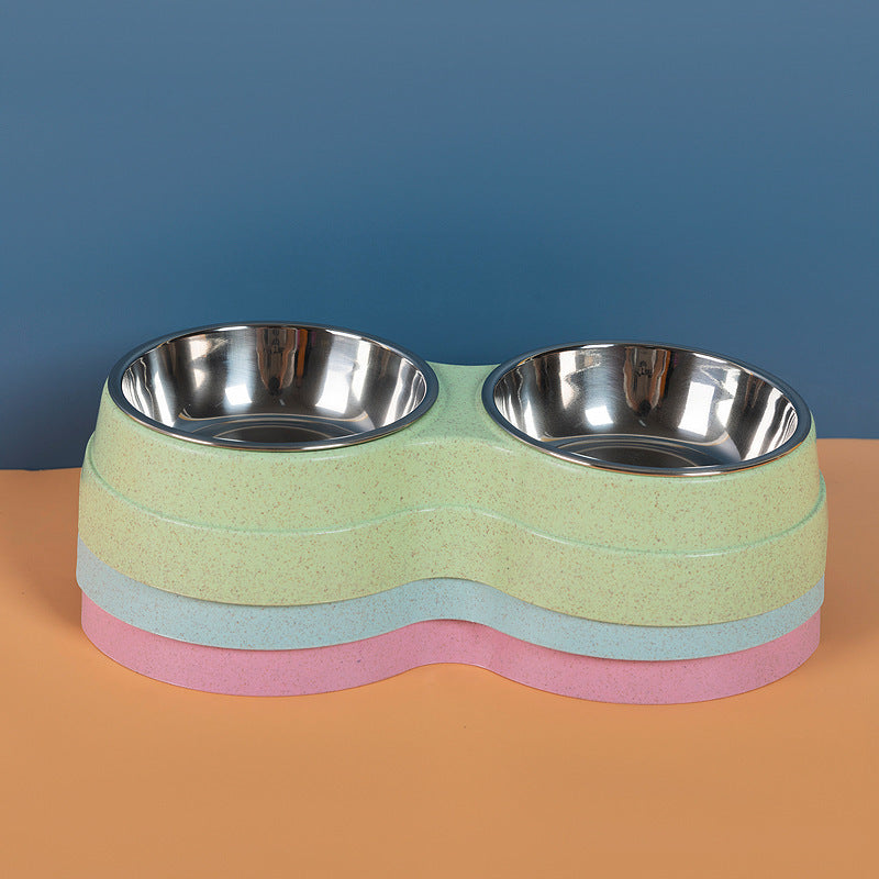 Double Food and Water Bowls for Pets | Stainless Steel Dish