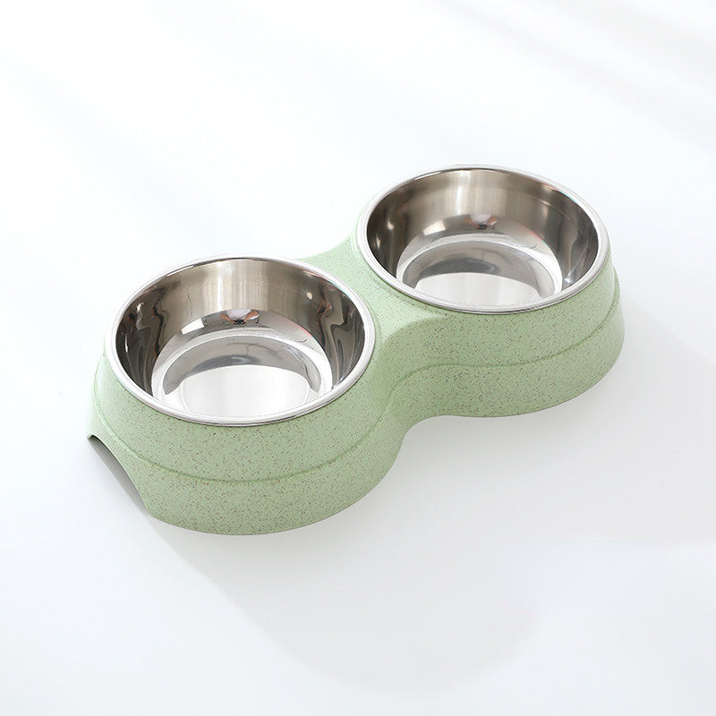 Double Food and Water Bowls for Pets | Stainless Steel Dish