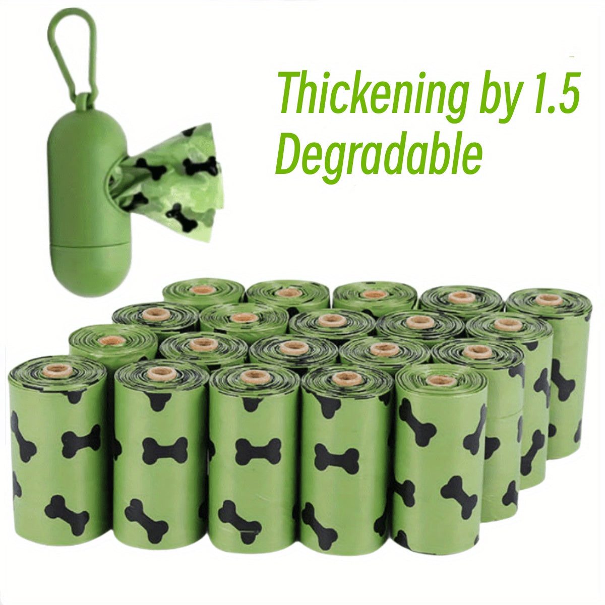 Eco-Friendly Biodegradable Dog Poop Bags – Thick, Leak-Proof with Convenient Dispenser for Hassle-Free Cleanups (6 Rolls / 30 Rolls)