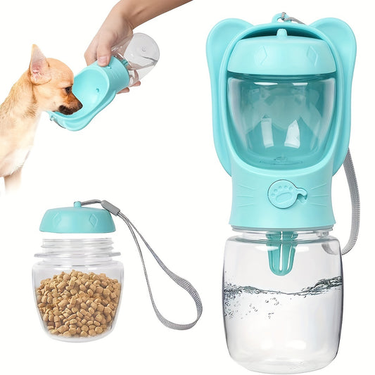 2-in-1 Portable Dog Water Bottle with Food Container – Leak-Proof, Perfect for Outdoor Adventures